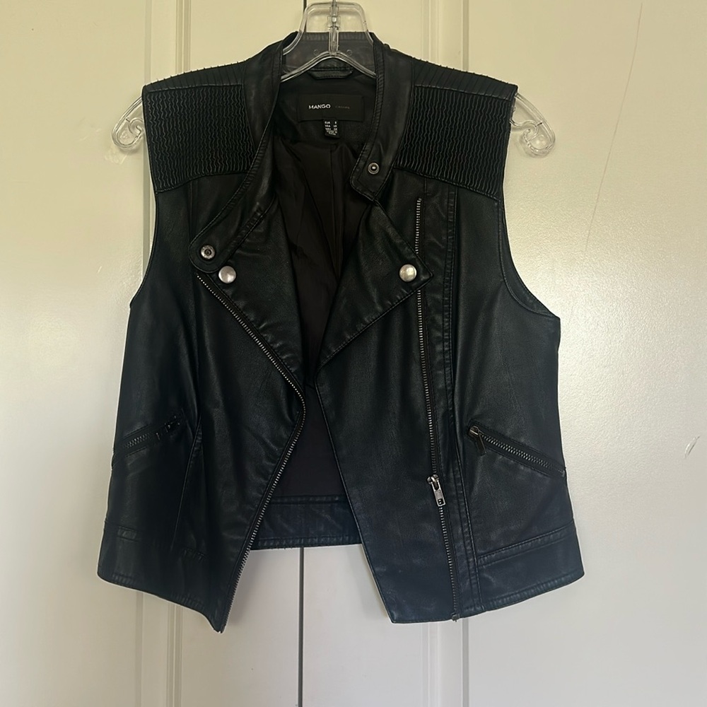 Faux leather vest